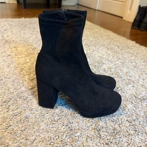 Urban Outfitters Black Suede Ankle Boots
